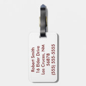 Personalisierte Gepäckmarke Wheat on Burlap Sack C Gepäckanhänger (Rückseite vertikal)