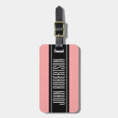 Personalisierte Gepäckmarke | Zickzack Korallenros Gepäckanhänger (Vorderseite vertikal)