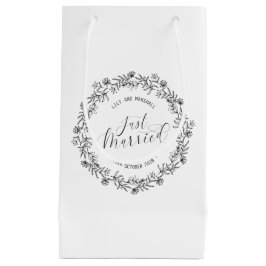 Personalisierte gerade verheiratete Blumen| Kleine Geschenktüte