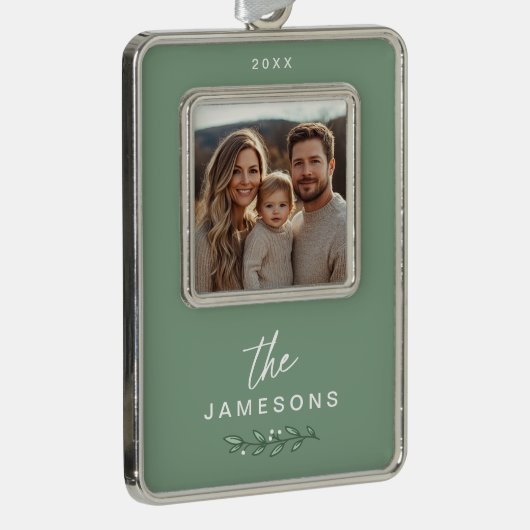 Personalisierte Gerahmte Weihnachtsschmuck Rahmen-Ornament Silber (Rechts)