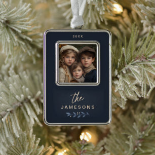 Personalisierte Gerahmte Weihnachtsschmuck Rahmen-Ornament Silber