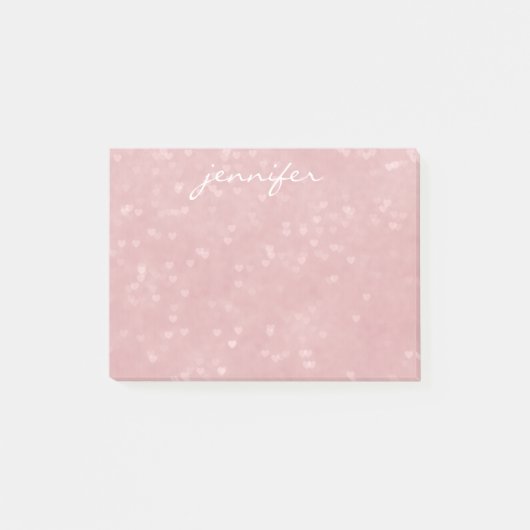 Personalisierte gescatterte Herzen Post-it Klebezettel (Vorderseite)