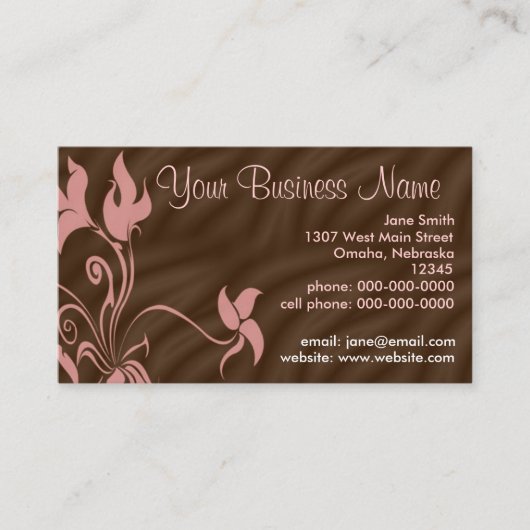 Personalisierte Geschäfts-Karten, weibliches Visitenkarte (Vorderseite)