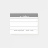 Personalisierte Geschäftsbereiche Graustreifen-Leh Post-it Klebezettel (Vorderseite)