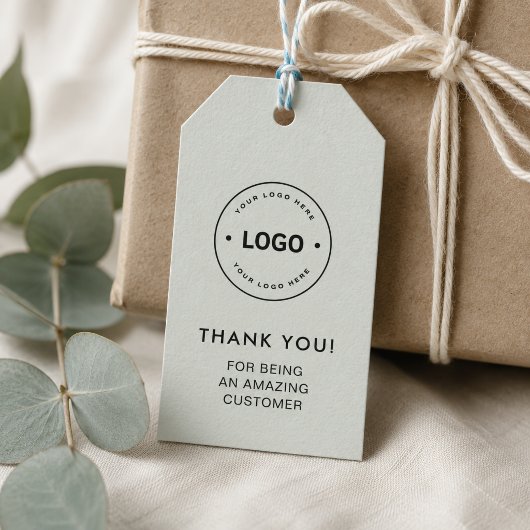 Personalisierte Geschäftsetiketten in Salbeigrün Geschenkanhänger