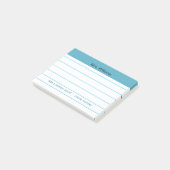 Personalisierte Geschäftsfelder Blue Stripe Lehrer Post-it Klebezettel (angewinkelt)