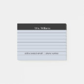 Personalisierte Geschäftsfelder Schwarzer Stripe L Post-it Klebezettel (Vorderseite)