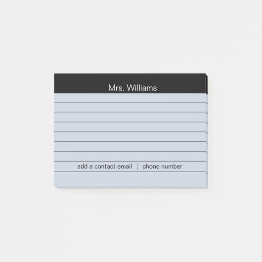 Personalisierte Geschäftsfelder Schwarzer Stripe L Post-it Klebezettel (Vorderseite)