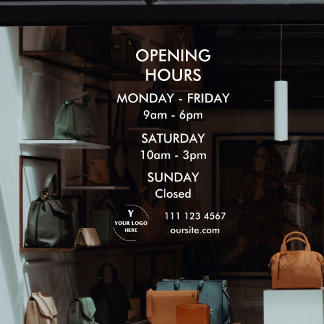 Personalisierte Geschäftszeiten Fensterheber mit L Fensteraufkleber