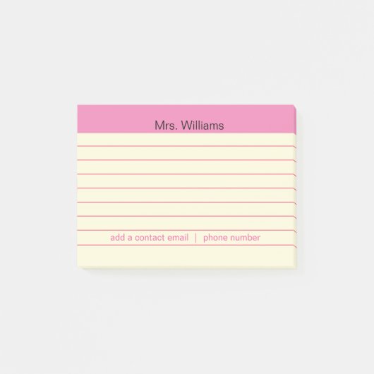 Personalisierte Geschäftszweige rosa Post-it Klebezettel (Vorderseite)