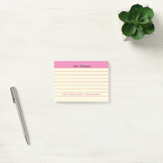 Personalisierte Geschäftszweige rosa Post-it Klebezettel (Büro)
