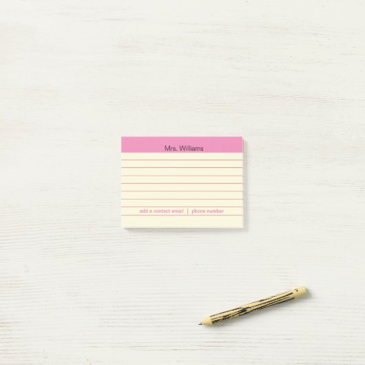 Personalisierte Geschäftszweige rosa Post-it Klebezettel (Auf Schreibtisch)