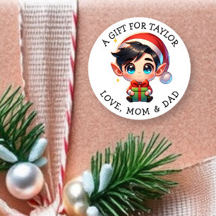 Personalisierte Geschenk Weihnachtsgeschenk-Tags Runder Aufkleber