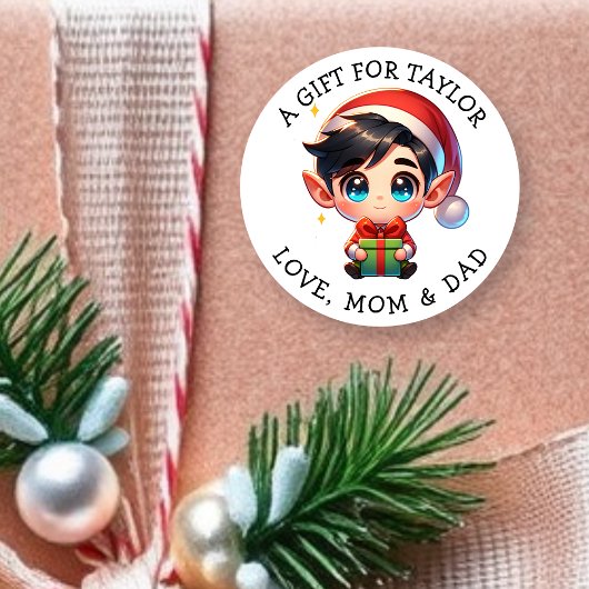 Personalisierte Geschenk Weihnachtsgeschenk-Tags Runder Aufkleber