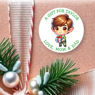 Personalisierte Geschenk Weihnachtsgeschenk-Tags Runder Aufkleber