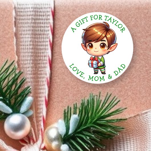 Personalisierte Geschenk Weihnachtsgeschenk-Tags Runder Aufkleber