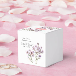 Personalisierte Geschenkbox - Elegante lila Blüten Geschenkschachtel