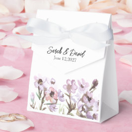 Personalisierte Geschenkbox - Elegante lila Blüten Geschenkschachtel