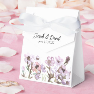 Personalisierte Geschenkbox - Elegante lila Blüten Geschenkschachtel