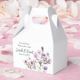 Personalisierte Geschenkbox - Elegante lila Blüten Geschenkschachtel