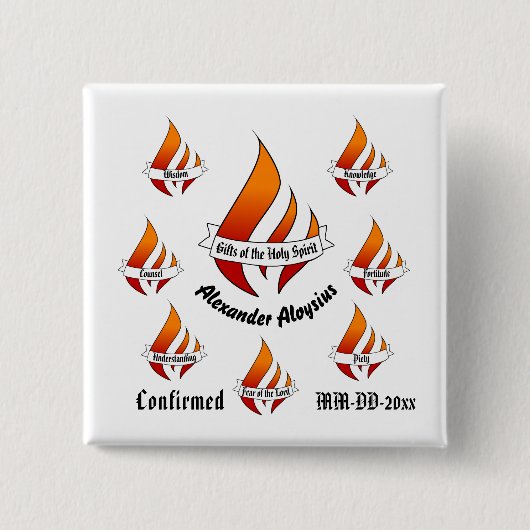 Personalisierte Geschenke der Heiligen Geistbestät Button (Vorderseite)