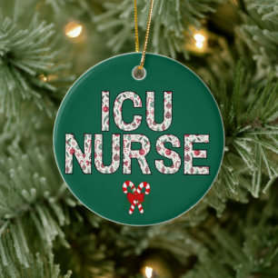Personalisierte Geschenke der ICU-Krankenschwester Keramik Ornament