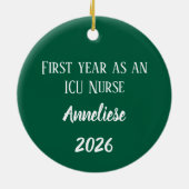 Personalisierte Geschenke der ICU-Krankenschwester Keramik Ornament (Hinten)