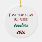 Personalisierte Geschenke der ICU-Krankenschwester Keramik Ornament (Hinten)