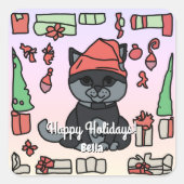 Personalisierte Geschenke der Minimalistischen Wei Quadratischer Aufkleber (Vorderseite)