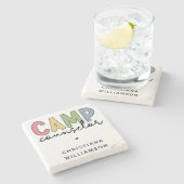 Personalisierte Geschenke für Camp-Berater Steinuntersetzer (Seitenansicht)