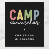 Personalisierte Geschenke für Camp-Berater Weinetikett (Einzelnes Label)