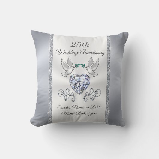 Personalisierte Geschenke für das 25-jährige Jubil Kissen (Vorderseite)