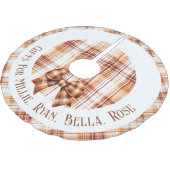 Personalisierte Geschenke für den Namen Boho Natur Polyester Weihnachtsbaumdecke (Schrägansicht)