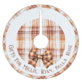 Personalisierte Geschenke für den Namen Boho Natur Polyester Weihnachtsbaumdecke (Vorderseite)