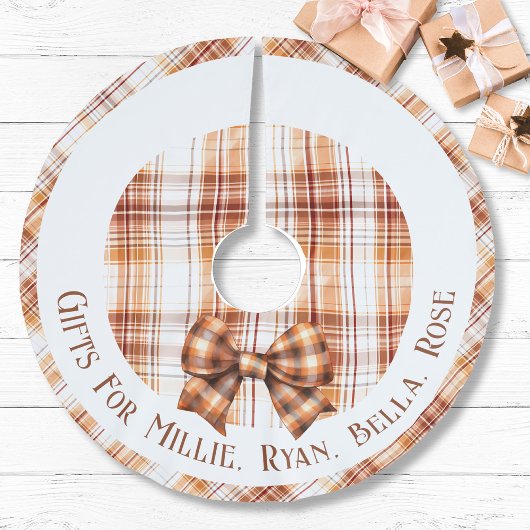 Personalisierte Geschenke für den Namen Boho Natur Polyester Weihnachtsbaumdecke