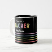 Personalisierte Geschenke für die Zukunft des Lehr Zweifarbige Tasse (Vorderseite Links)