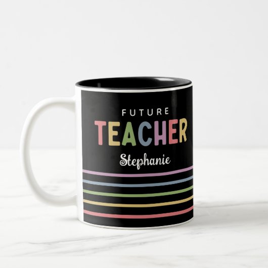 Personalisierte Geschenke für die Zukunft des Lehr Zweifarbige Tasse (Links)