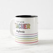 Personalisierte Geschenke für die Zukunft des Lehr Zweifarbige Tasse (Vorderseite Links)
