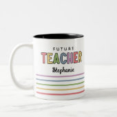 Personalisierte Geschenke für die Zukunft des Lehr Zweifarbige Tasse (Links)