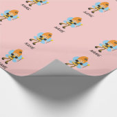 Personalisierte Geschenke für Girls Pink Bee Fairy Geschenkpapier (Ecke)