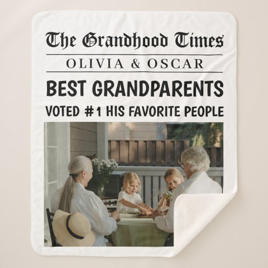 Personalisierte Geschenke für Großeltern in der Ze Sherpadecke (Vorderseite)