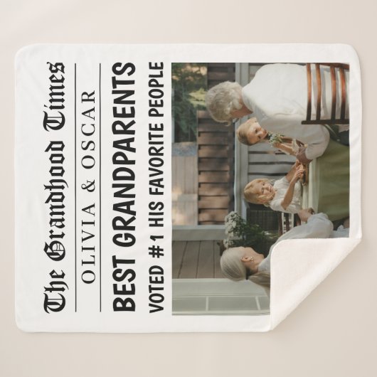 Personalisierte Geschenke für Großeltern in der Ze Sherpadecke (Vorderseite (Horizontal))