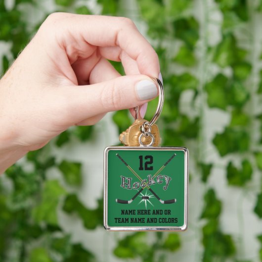 Personalisierte Geschenke für Hockey-Spieler, Schlüsselanhänger (Hand)