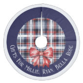 Personalisierte Geschenke für Kinder Navy Rot Kari Fleece Weihnachtsbaumdecke (Vorderseite)