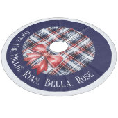 Personalisierte Geschenke für Kinder Navy Rot Kari Fleece Weihnachtsbaumdecke (Schrägansicht)