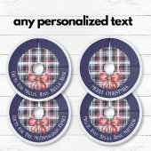 Personalisierte Geschenke für Kinder Navy Rot Kari Fleece Weihnachtsbaumdecke