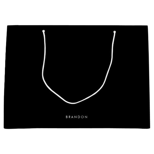 Personalisierte Geschenke für Männer große schwarz Geschenktüte (Vorderseite)