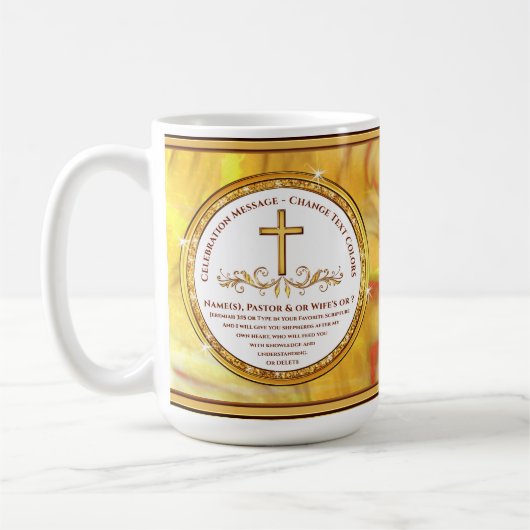 Personalisierte Geschenke für Pastoren. Pastor-Tas Kaffeetasse (Links)