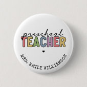 Personalisierte Geschenke für Vorschullehrer Button (Vorderseite)