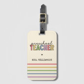 Personalisierte Geschenke für Vorschullehrer Gepäckanhänger (Vorderseite Vertikal)